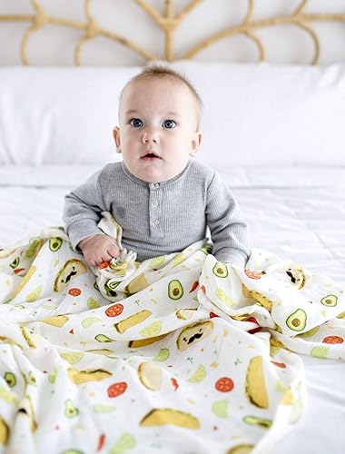 Miniatura 44 de Loulou Lollipop Manta suave de muselina para bebé, manta de recepción para recién nacidos a niños pequeños, niñas y niños, grande de 47 x 47