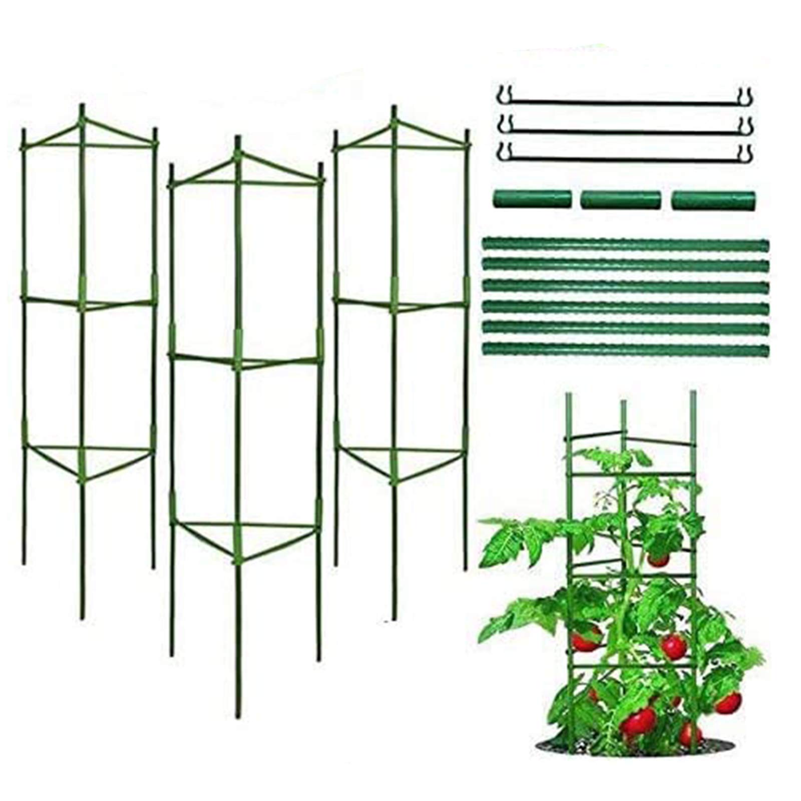 Apoyo para Plantas, Robustos Postes de Soporte para Plantas, Jaula para Plantas de Tomate, Escalada Vegtables, Flowers, Fruit Grow Cage (Tres Grupos)
