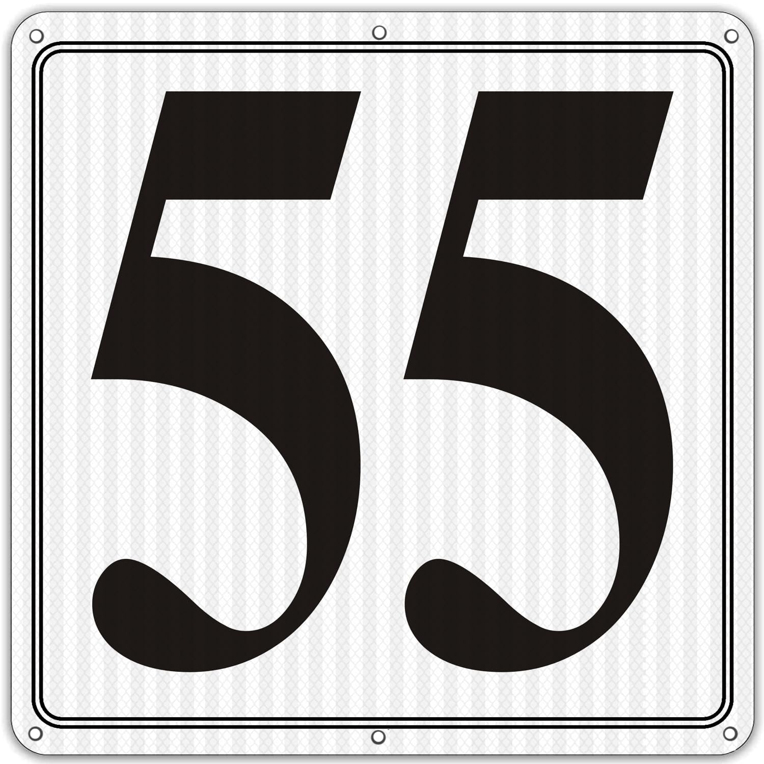 i-CowFun Premium Reflective Metal Number Signs 55 - Aluminum 12" X 12" Parking Spot Numbered Signs Outdoor, Large, for Floor, Dock, Court, Aisle,