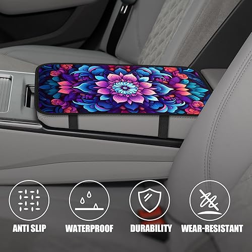 Miniatura 3 de xbrtaia Funda para reposabrazos de consola central, reposabrazos de mandala, 7.5 x 12.6 pulgadas, bonita almohadilla de caja de reposabrazos