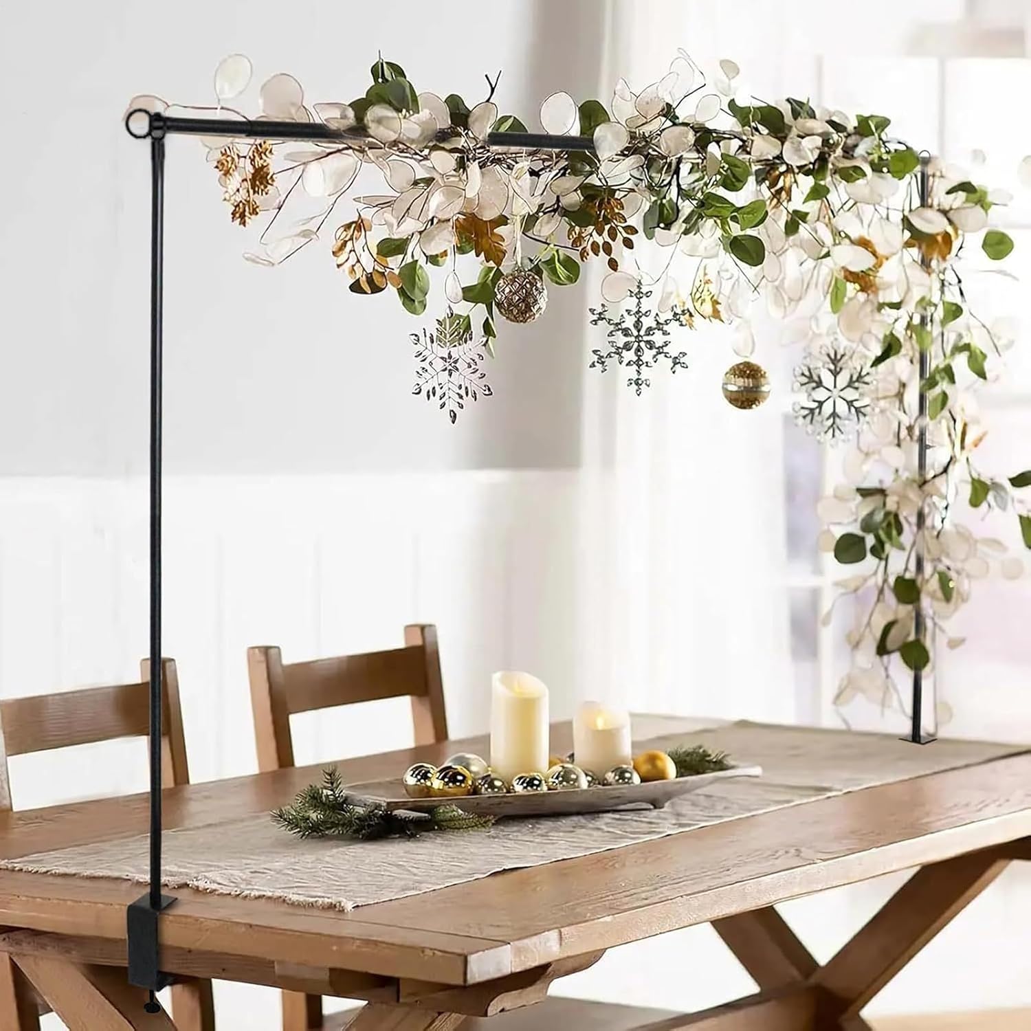 Table Arch Stand - Adjustable Rod | Over Table Display Rack With Clamps, Dining Background Holder For Weddings Events Catering Parties Halloween Picnics Dessert Decor Setup Easy Assembly
