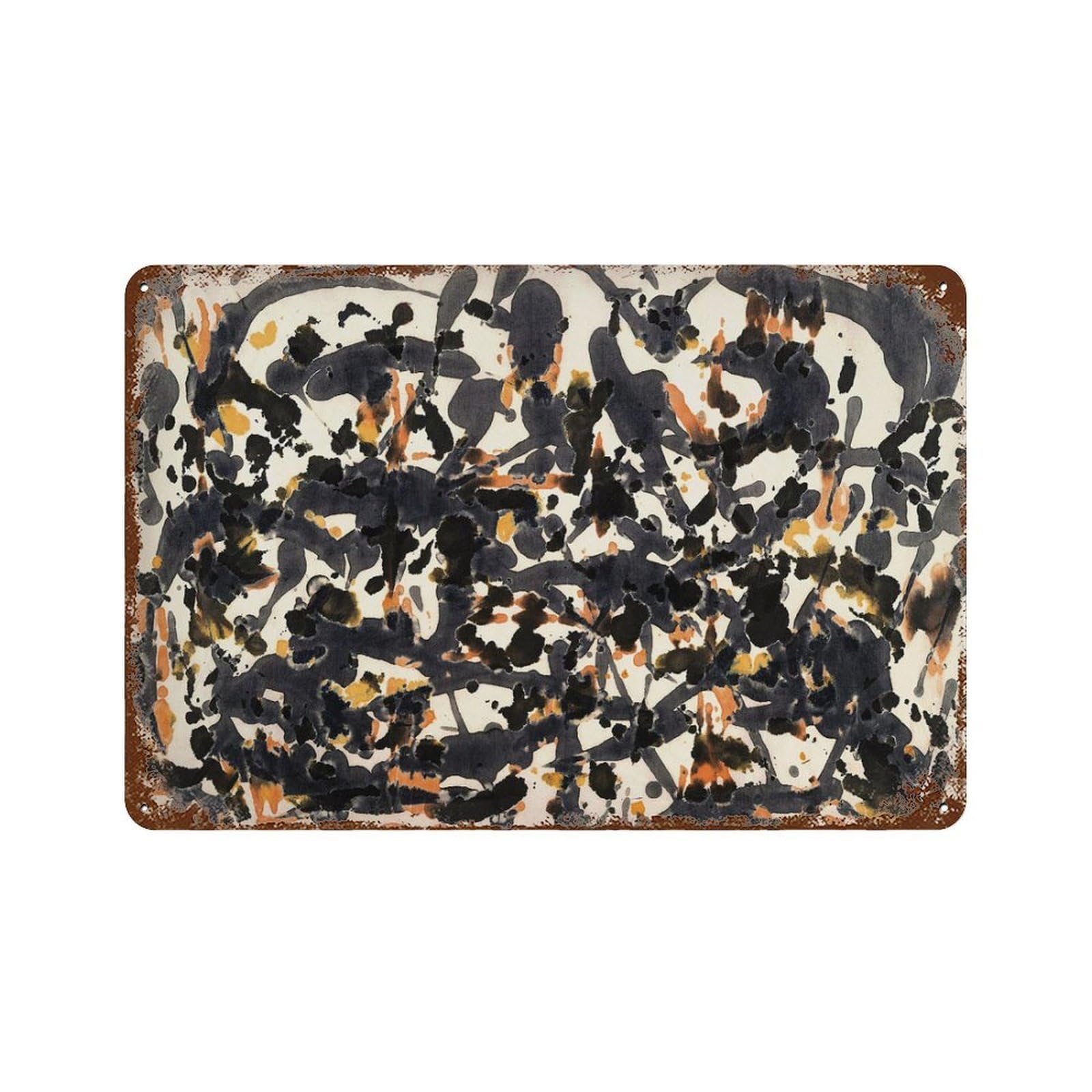 xiaoxiaoshen Jackson Pollock Abstract Expressionist Decor Wall Decor Art Metal Tin Poster Modern Home Decor Art Home Bar Shop Decorations Vintage Sign 20x30cm