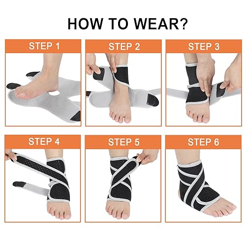 Miniatura 6 de Tobillera para tendinitis de Aquiles, tobillera ajustable, soporte de tobillo azul en forma de X para hombres y mujeres, tobillera transpirable para