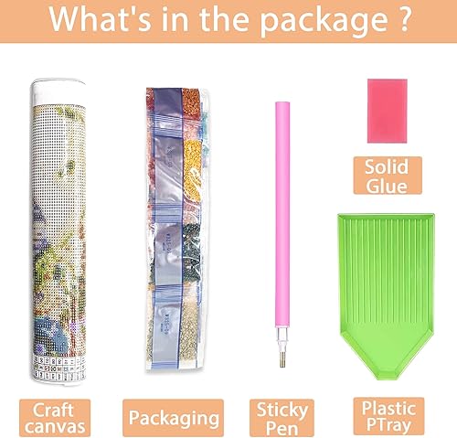 Miniatura 5 de Kit de pintura de diamantes de bricolaje, pingüino redondo de taladro completo, animal de arte de diamante 5D para adultos, manualidades de