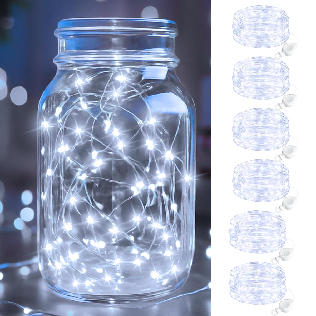 btfarm 6 Pack Fairy Lights Battery Operated, 7FT 20 LED Mini String Lights
