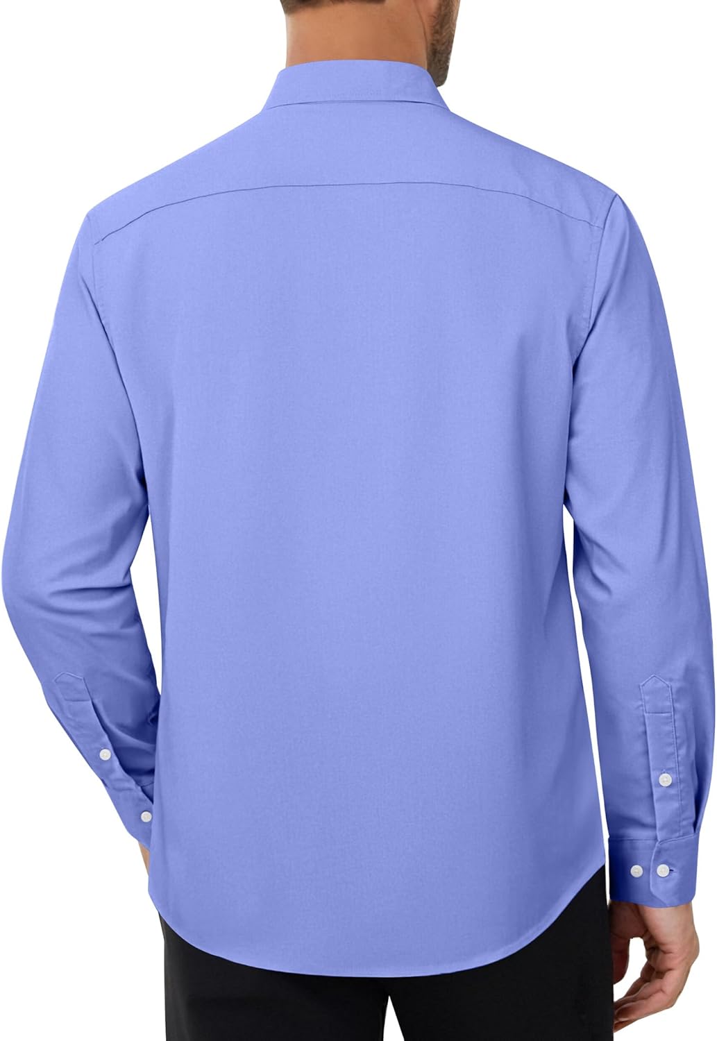 Alimens & Gentle Men's Oxford Shirt Long Sleeve Button Down Shirt Casual Stretch Wedding Dress Shirt with Pocket - Image 2