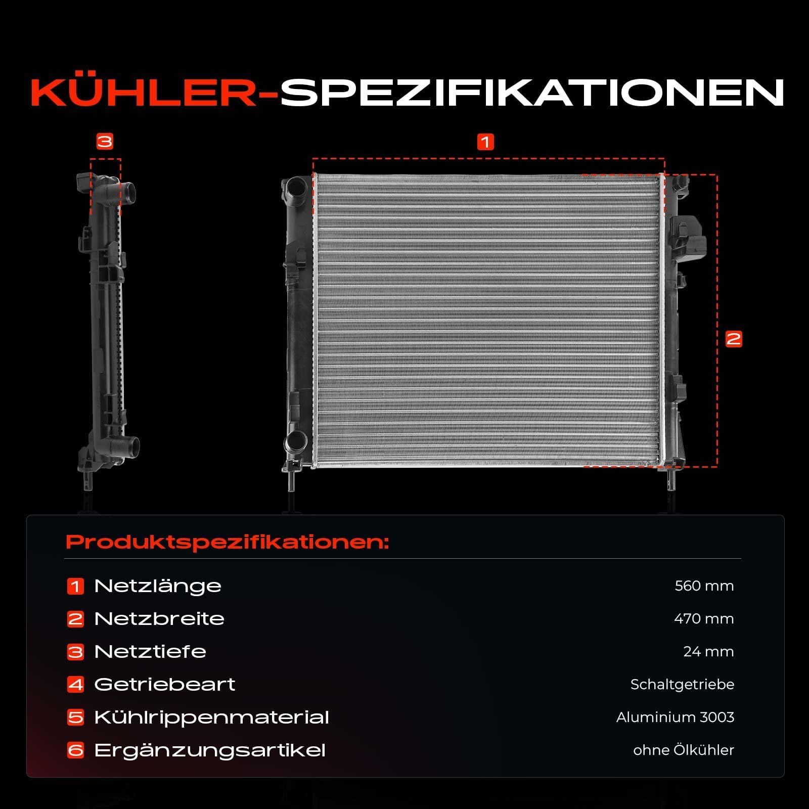 Frankberg Radiator Water Cooler Engine Cooler Manual Transmission Compatible with Primastar X83 1.9L-2.0L 2001-2014 Vivaro A E7 X83 1.9L 2.0L 2001-2014 Trafic II JL 1.9L 2.0L Replace# 2140000QAN