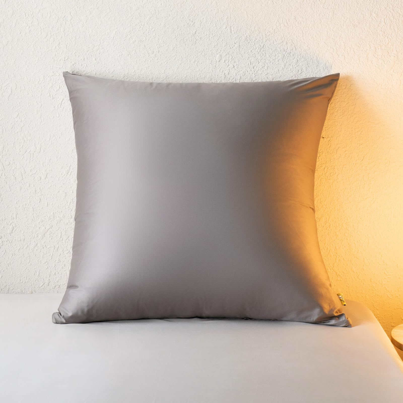 Taie d'oreiller 80x80 cm 400 TC pur coton égyptien à fibres extra longues gris