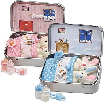 Little Pocket Bunny, Bunny in a Tin, Pocket Bunnies, Easter Basket Stuffer, DIY Pet Bunny Adoption 2 Set