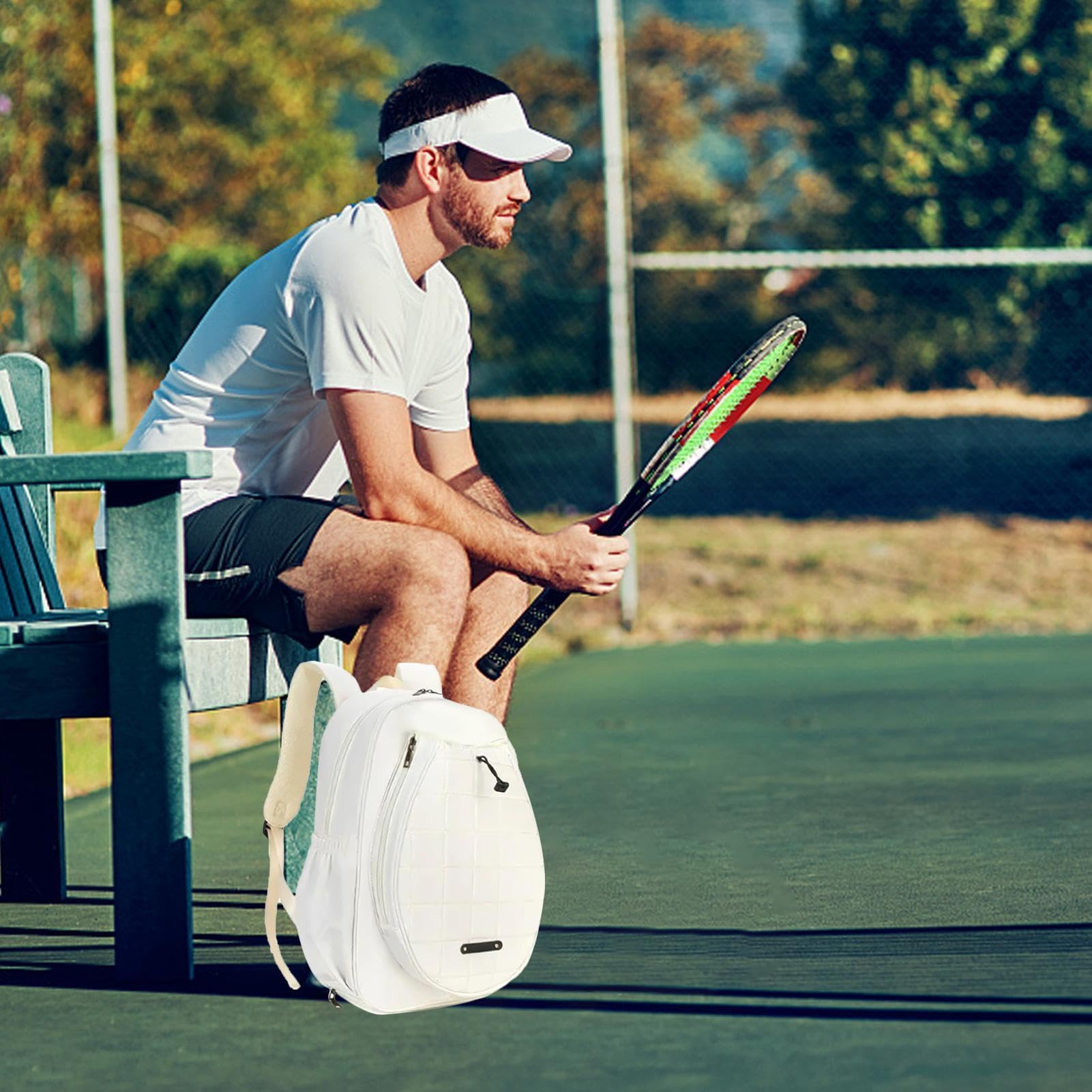 Generico Zaino da tennis per bambini, Zaino da tennis da donna - Borse per racchette sportive portatili - Borsa copri racchetta da tennis di grande capacità per donne uomini bambini