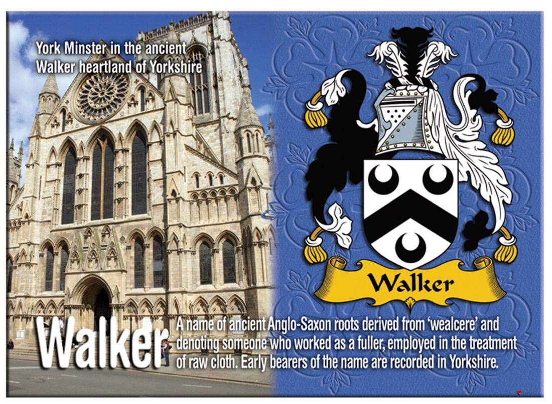 I Luv Ltd Walker English Ancestry Family Name Souvenir Metallic Picture Fridge Magnet