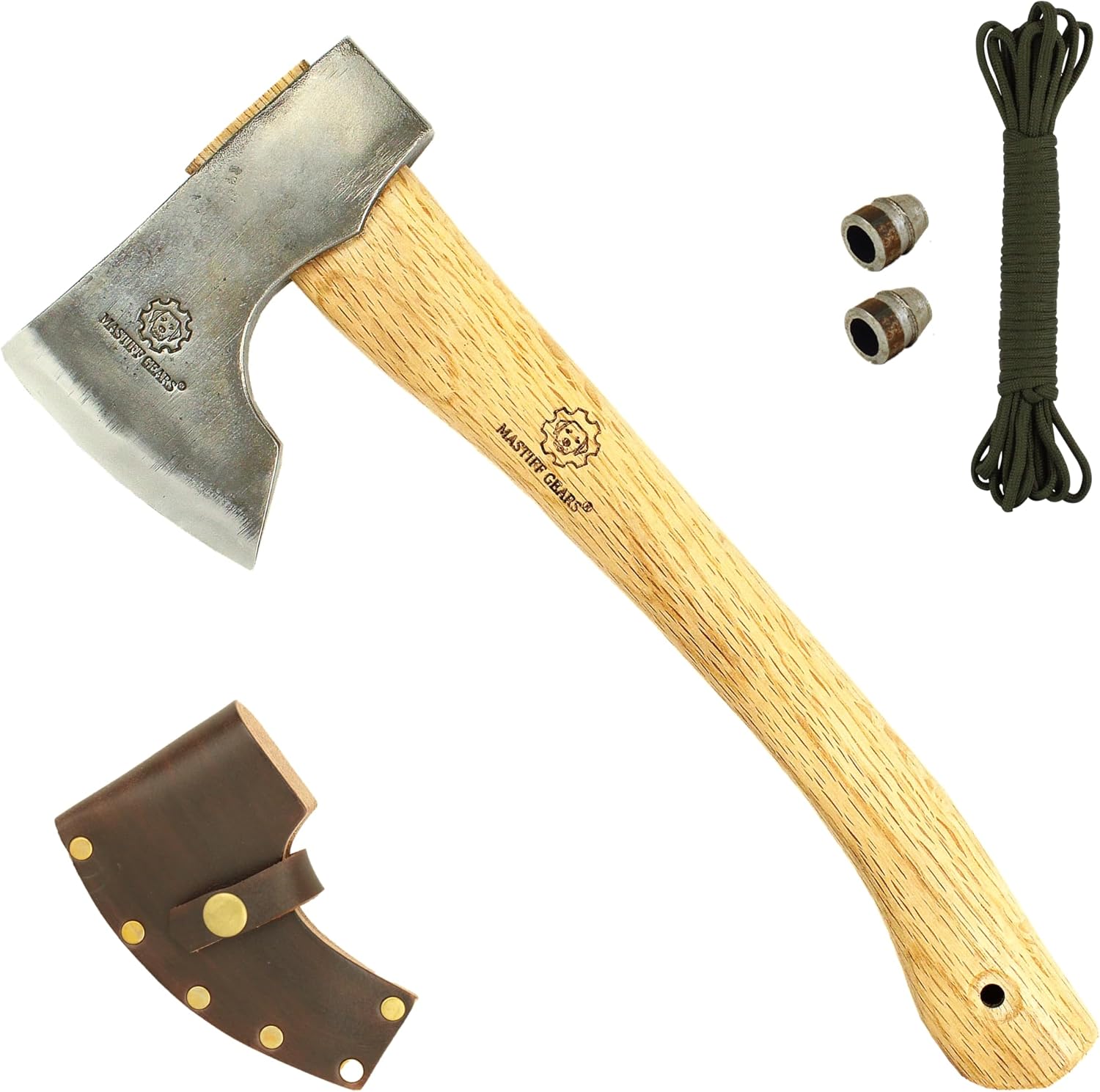MASTIFF GEARS Wooden Handle Hatchet,Camping Axe, Wood Splitting Axe for Camping, Bush Craft, Hunting, Survival Enthusiast (Hand Forged-Orcish)