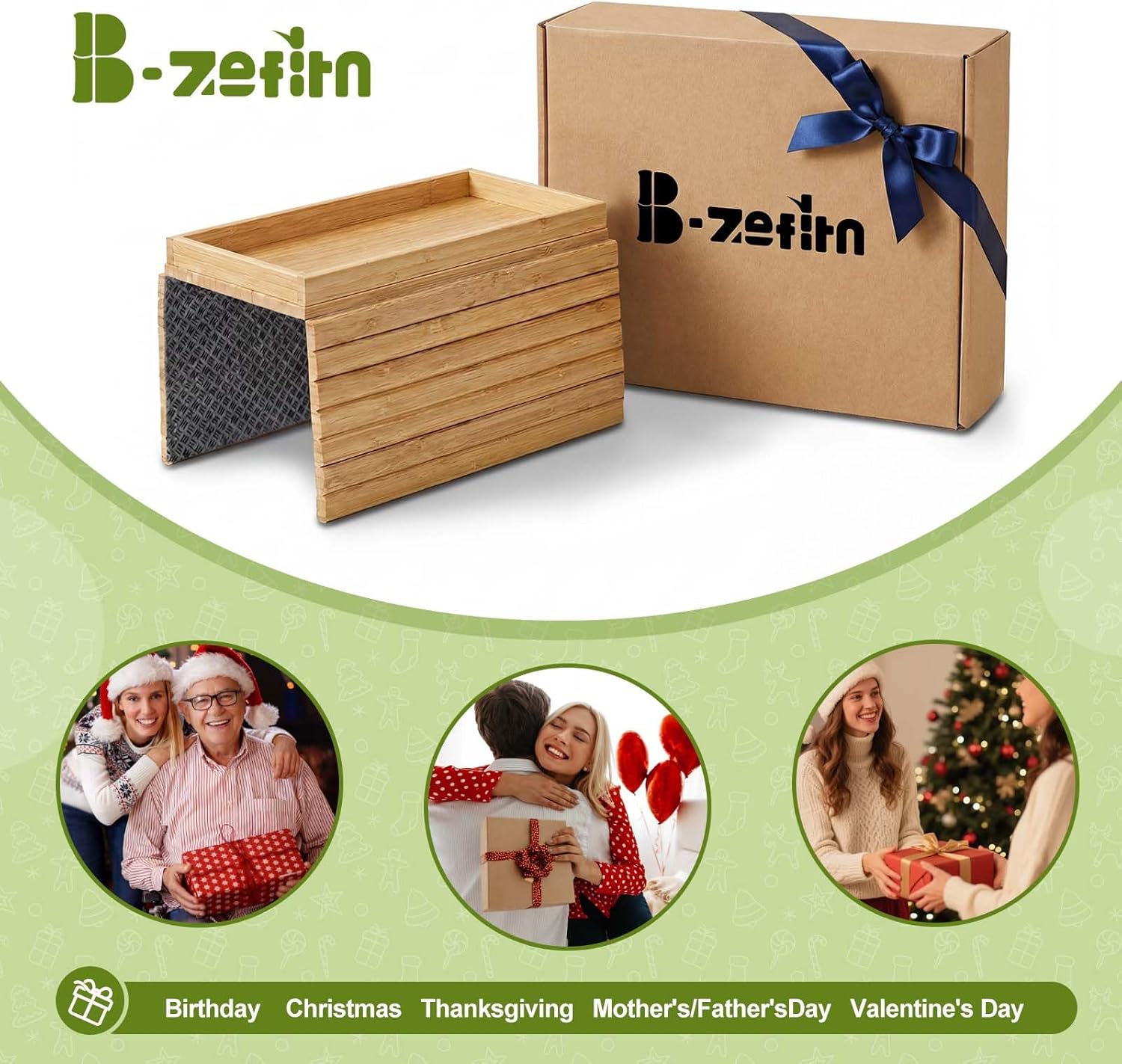 Sofa Arm Tray, Foldable Bamboo Couch Armrest Table with Large 12.5" x 5.8" Storage Compartment, Portable Chair Couch Caddy Arm Tray for Cup TV Snacks Phone Remote Anti-Slip Bottom