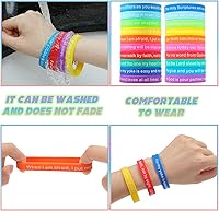 Vista 5 de CHENGU 100 pulseras de versículo bíblico a granel de Jesús, pulseras de silicona con texto religioso, pulseras cristianas, pulseras de goma con cita