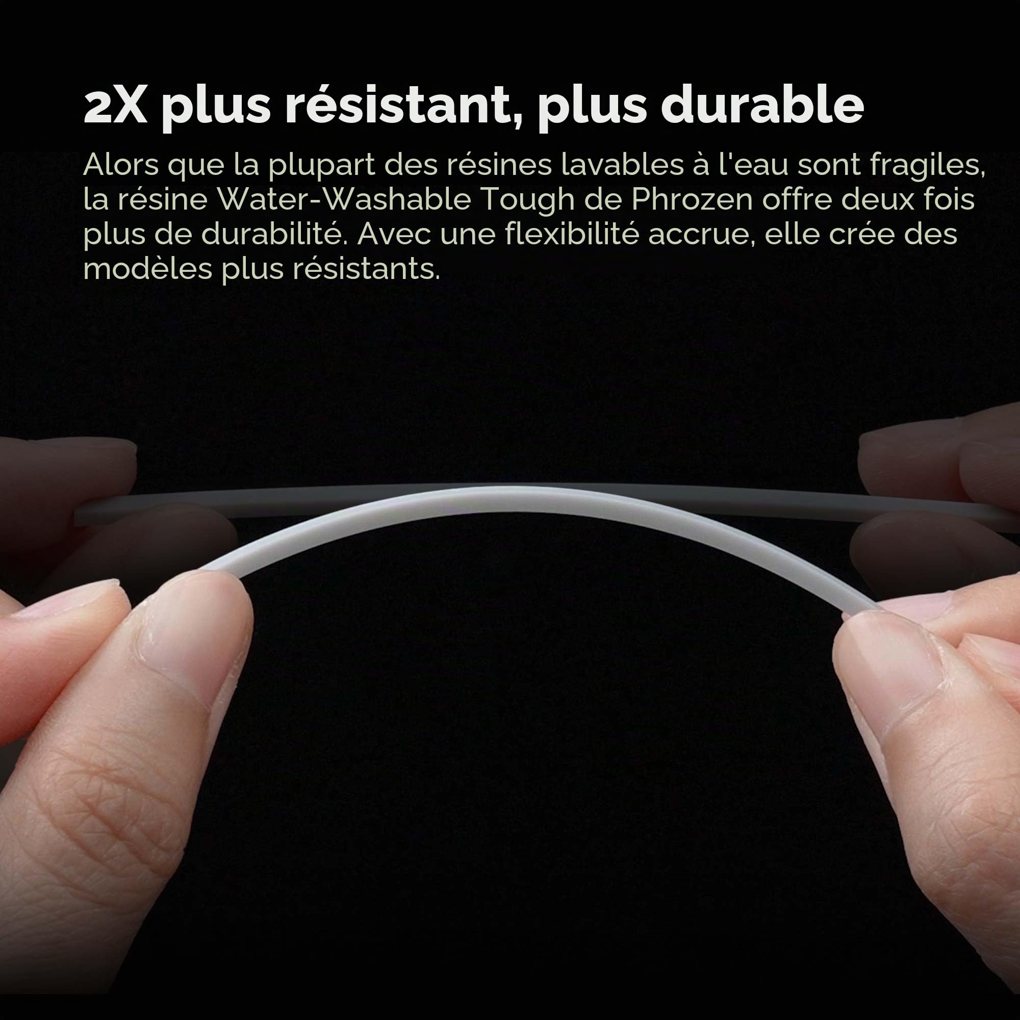 Phrozen Tough Resine Lavable à l'Eau | 405 nm UV Photopolymère Resin pour impression 3D LCD/DLP/SLA | Faible Odeur, Résistance Durable - Blanc (1kg)