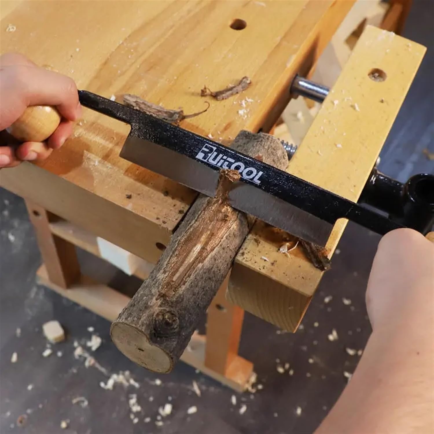 Woodworking Draw Knife Wood Carving Straight Draw Shave Manganese Steel Straight Draw Shave Wood Debarking Hand Tool