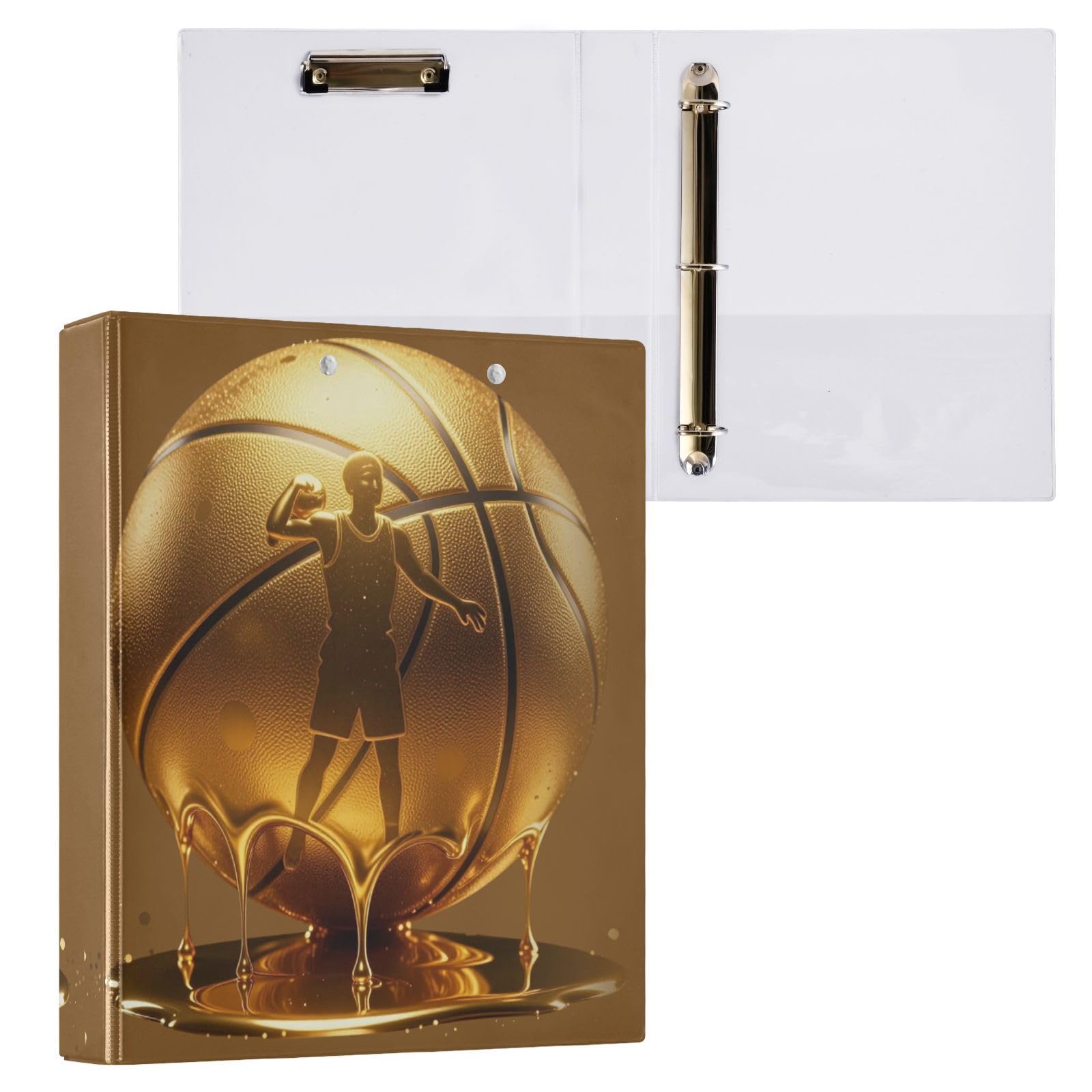 Raccoglitori per quaderni da 1,5 pollici, dorati, a goccia, da basket