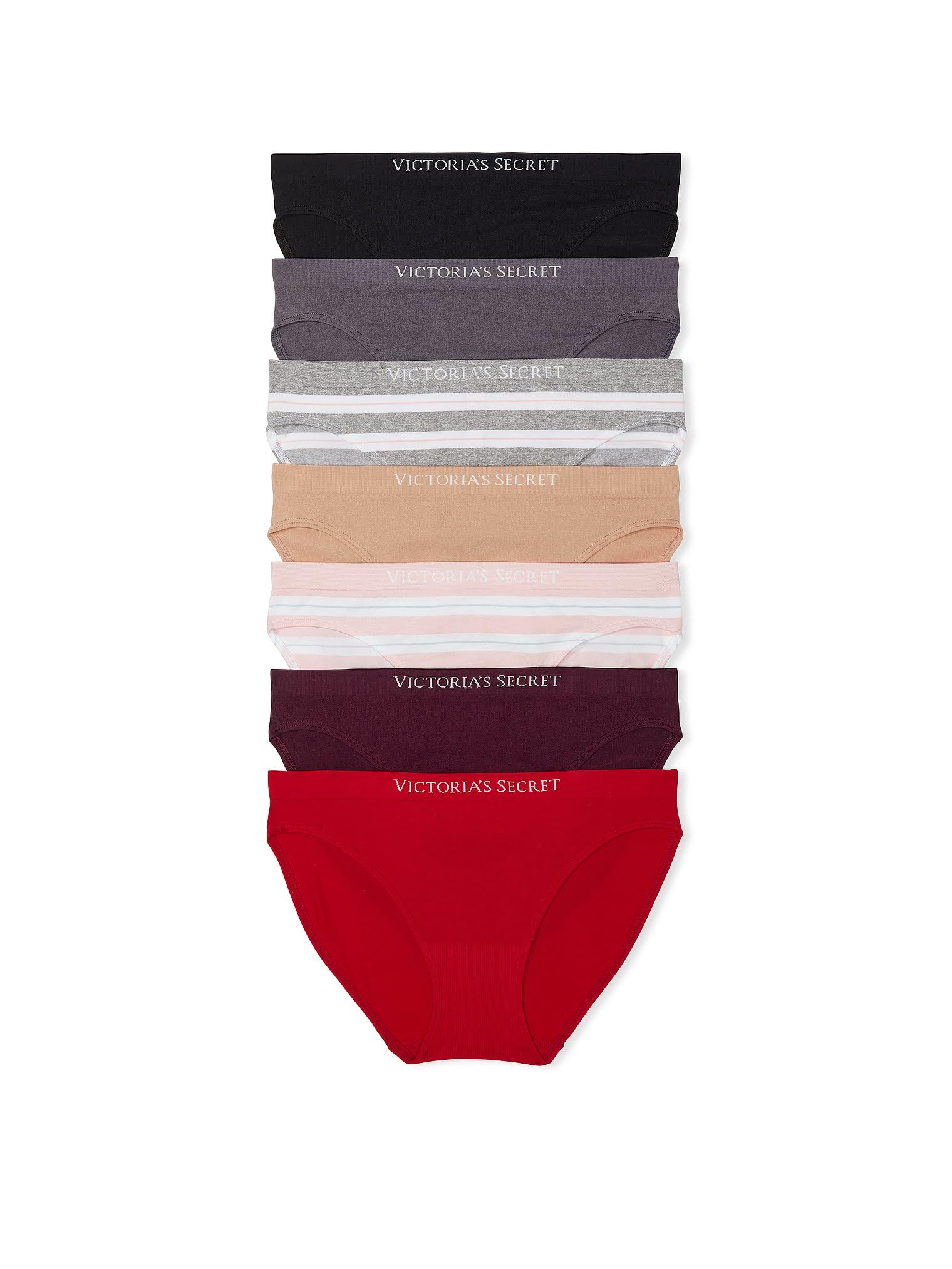 Victoria's SecretWomen's Seamless Bikini Underwear, Moderate Coverage Panties for Women, Multi Pack (XS-XXL)
