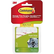 Command 6-packages of Poster Strips, Decorate Damage-Free, 288 strips total, Indoor Use 17024-48ES