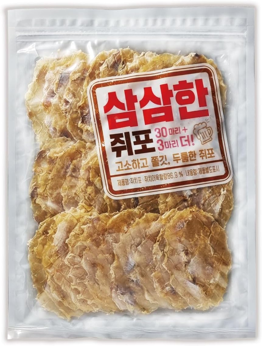 Arawoom Roasted Filefish Jerky, (12.17oz(345g) 1 pack), 쥐포, 33ea, Traditional Savory Korean Snack, High in Protein, Snack for Adults and Kids, Total 12.17oz(345g)
