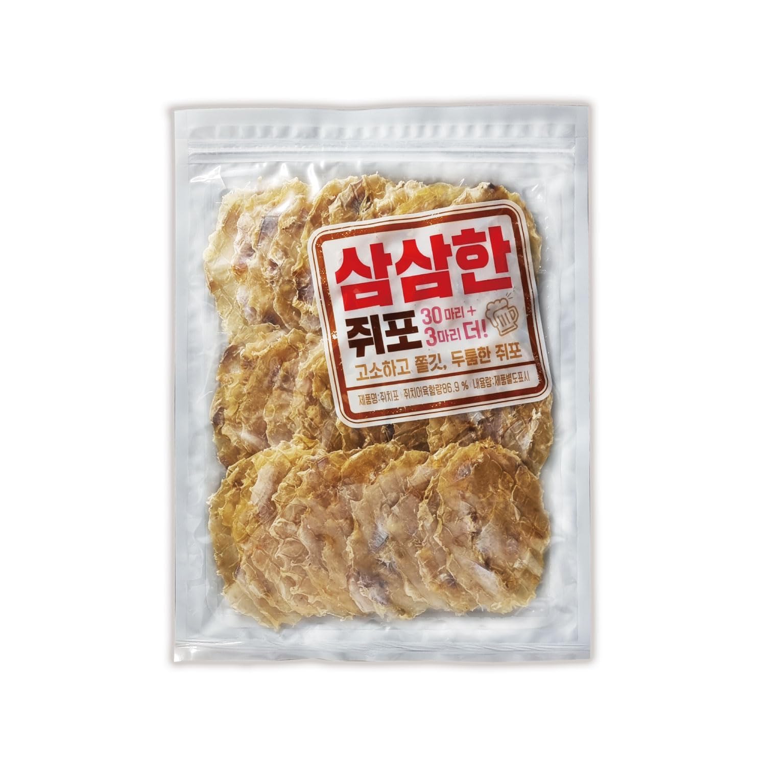 Arawoom Roasted Filefish Jerky, (12.17oz(345g) 1 pack), 쥐포, 33ea, Traditional Savory Korean Snack, High in Protein, Snack for Adults and Kids, Total 12.17oz(345g)