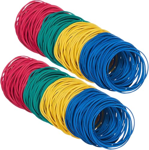 Miniatura 6 de AMUU Bandas de goma, 500 unidades, tamaño 19#19, bandas de goma pequeñas, multicolor, para oficina, escuela, hogar, banda elástica para el cabello,