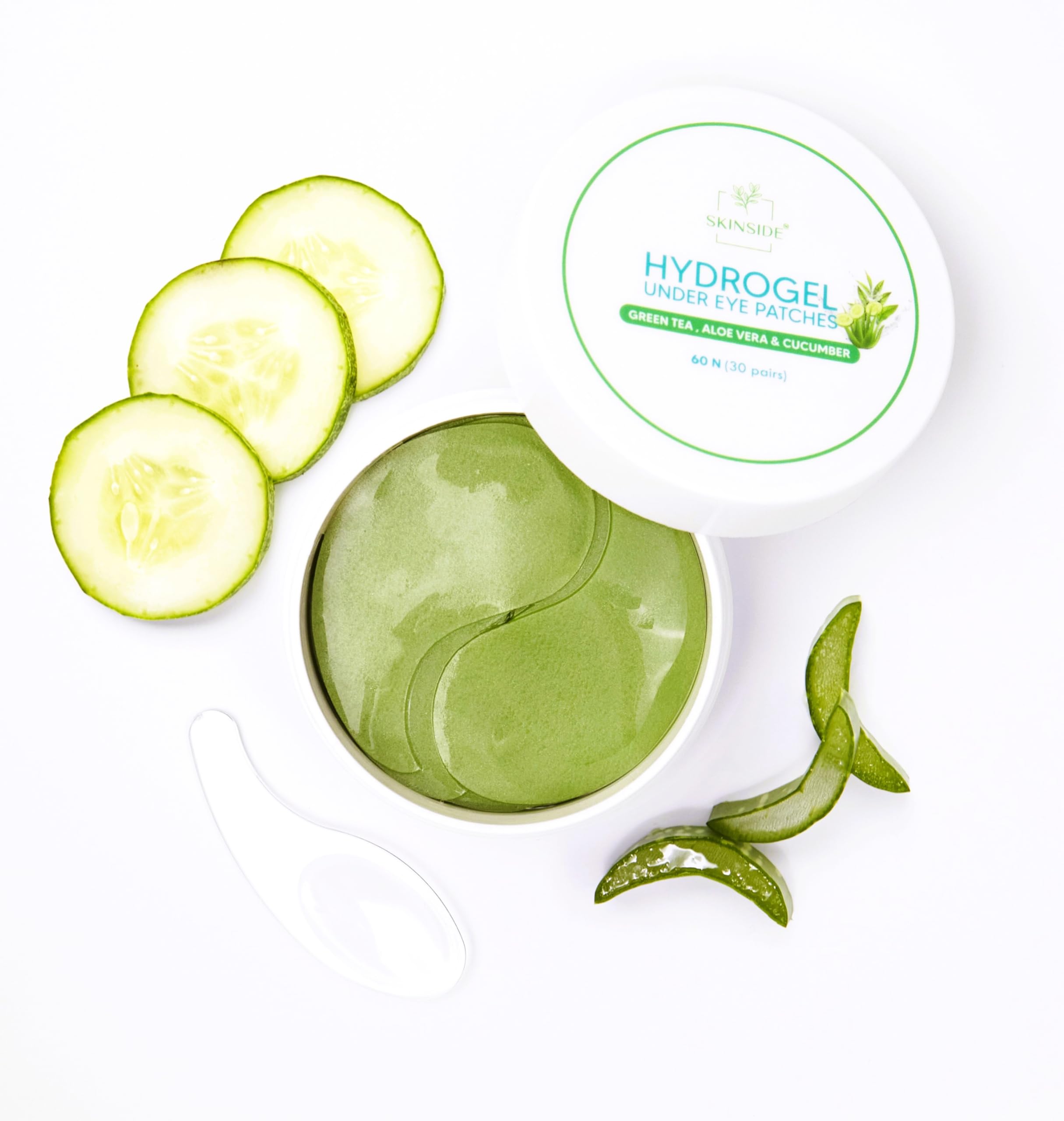 Skinside Under Eye Hydrogel Patches for Dark Circles With Caffeine, Niacinamide & Hyaluronic Acid Serum for Wrinkles & Puffy Eyes by Deep Hydration (60)