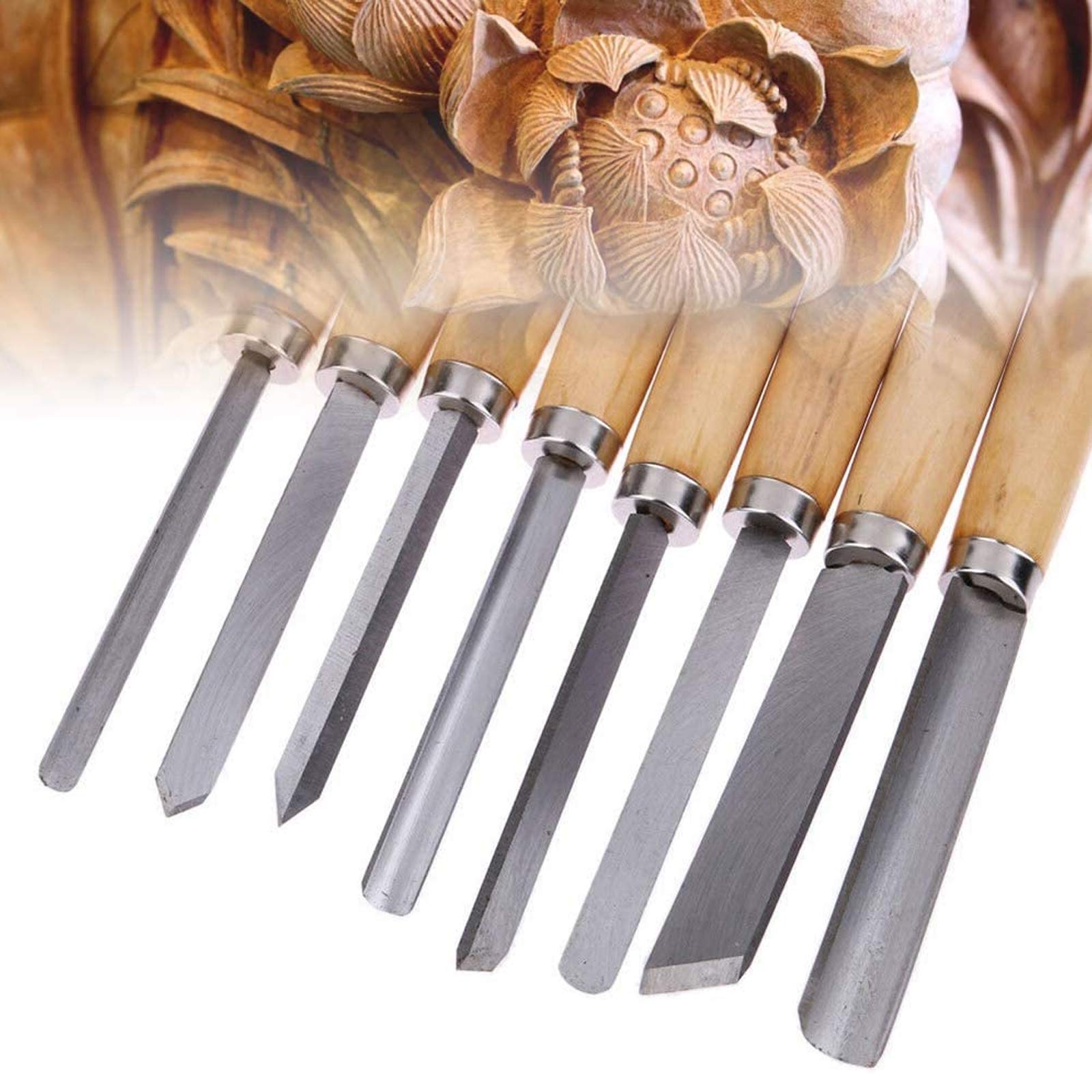 Set di 8 scalpelli per tornitura in legno ad alta velocità per tornitura di legno duro