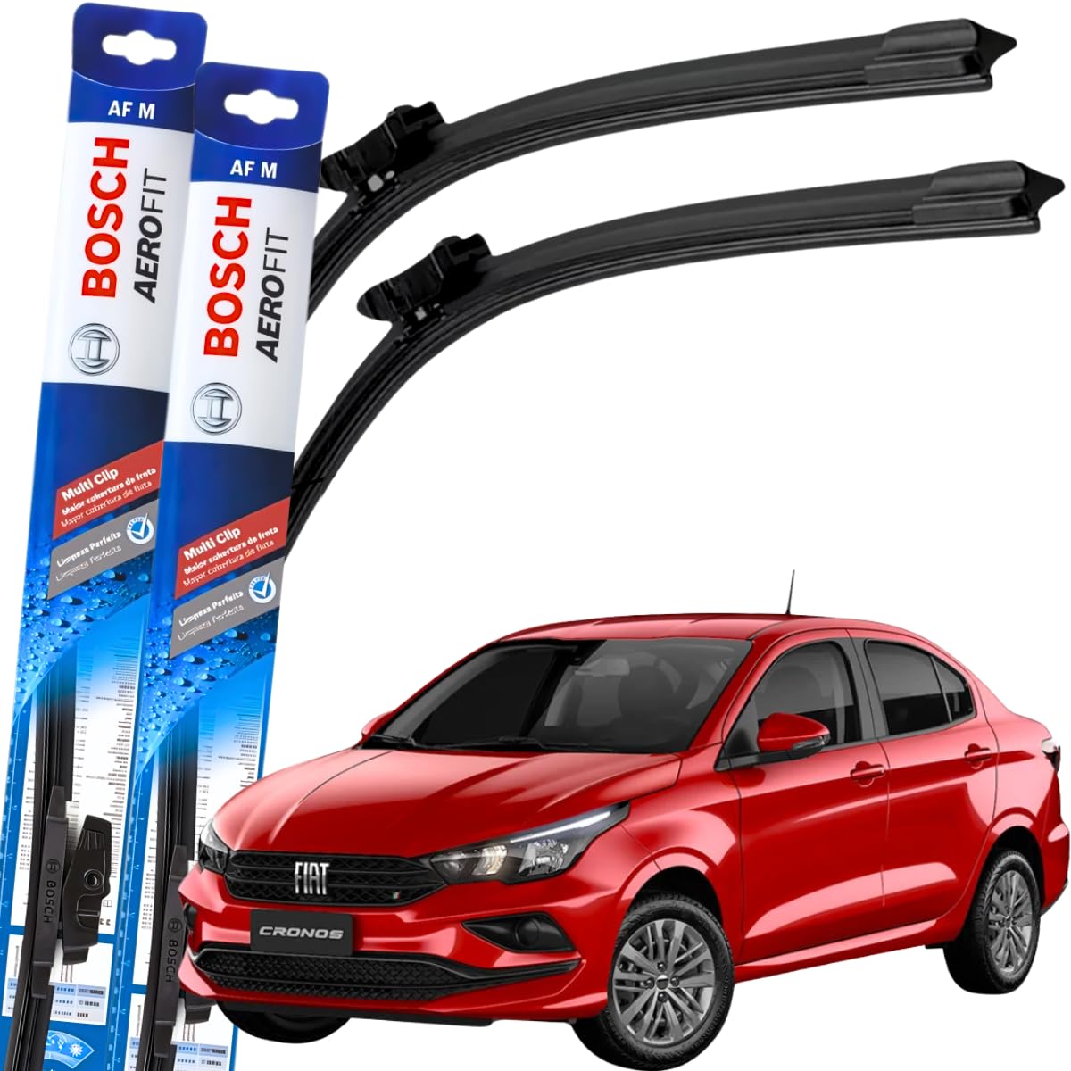 Par Palheta Limpador Parabrisa Original Bosch Multiclip Cronos