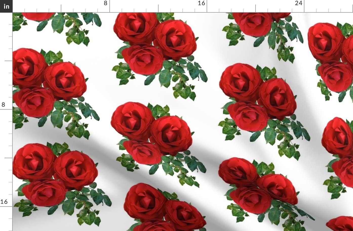 Spoonflower Fabric - Large Roses Floral Print Nature Printed on Organic Cotton Sateen Fabric by The Yard - Sewing Quilting Apparel Home Decor