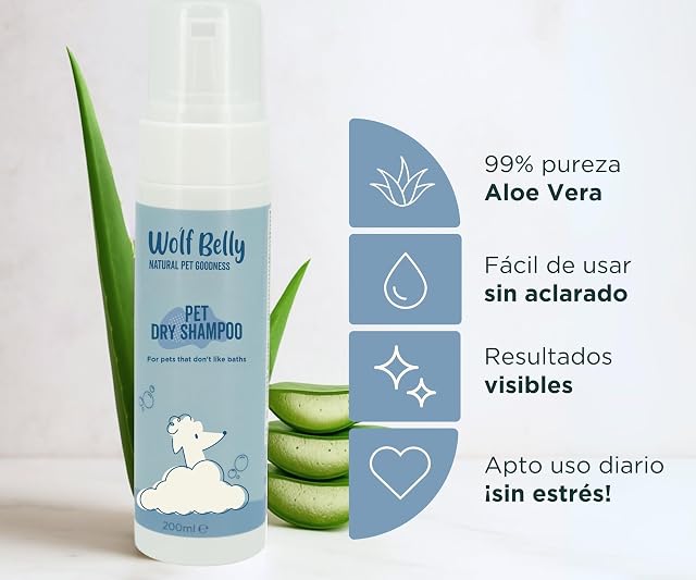 Foto 4 de 7 de Wolf Belly - Champú en Seco en Espuma para Perros y Gatos (200 ml)