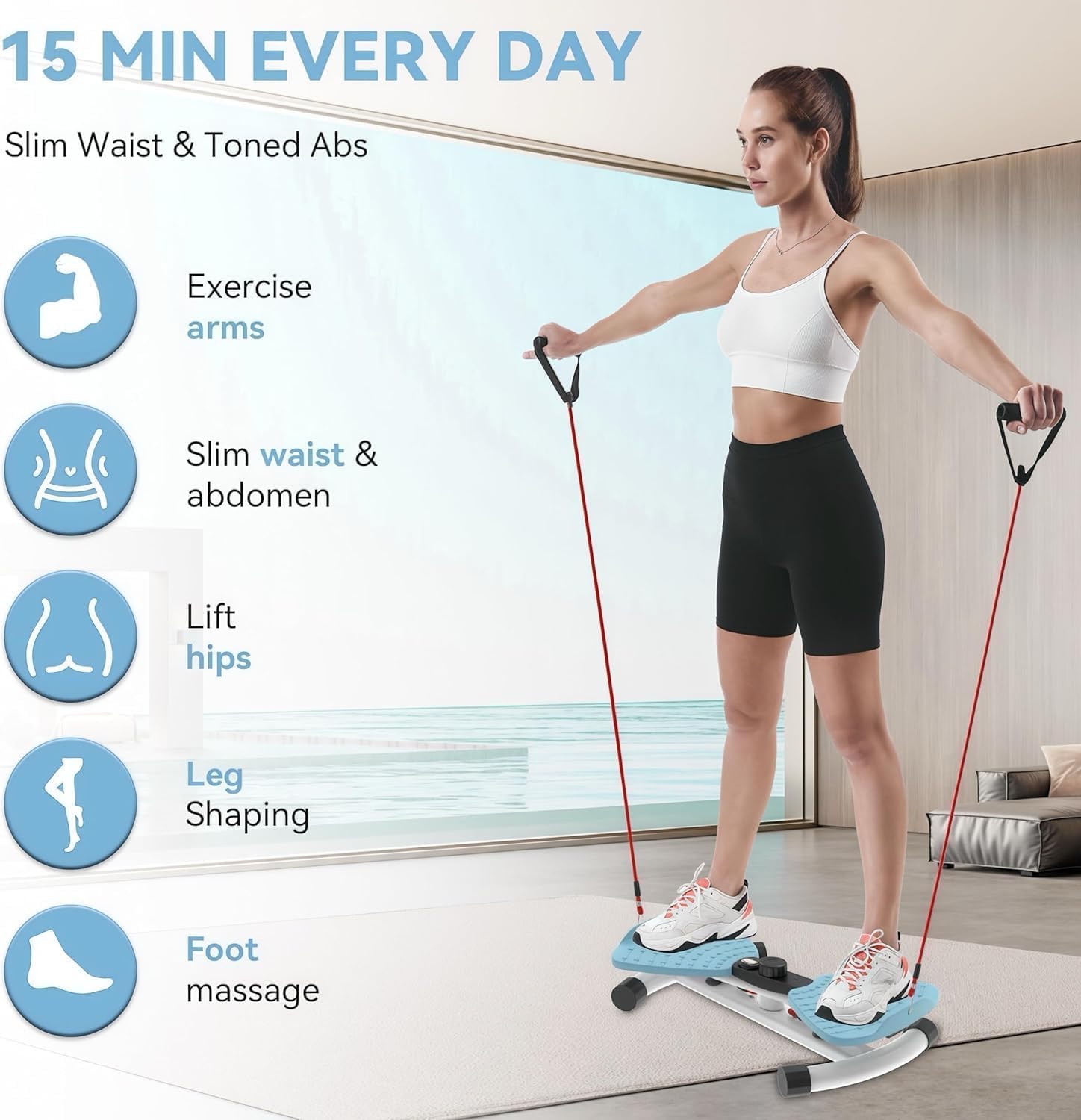Twister Board con display digitale per addominali, per casa, 100 kg, per fitness