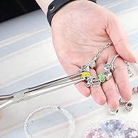 Vista 4 de SPEEDWOX 2 alicates de punta de aguja con puntas curvas, mango curvado, alicates de punta de aguja extra largos con puntas rectas, alicates