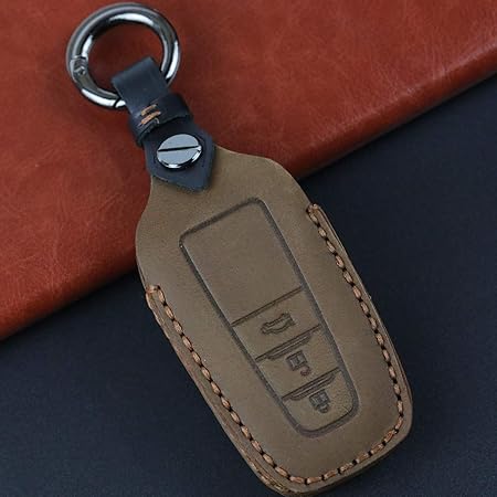 Amazon スマートキーケース Rav4 50系 プリウス キーケース パーツ トヨタ プリウスphv Zvw52 Phv スマートキーカバー C Hr カムリ 70 ハイブリッド Chr プリウス 50 プリウス50 本革 アクセサリー カスタム ドレスアップ ブラウン 3ボタン キーケース