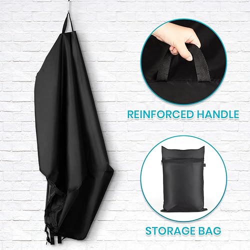 Miniatura 6 de Velway Cubierta cuadrada para fogata de gas para exteriores, resistente, para patio, para 26-32 pulgadas, impermeable, resistente al viento,