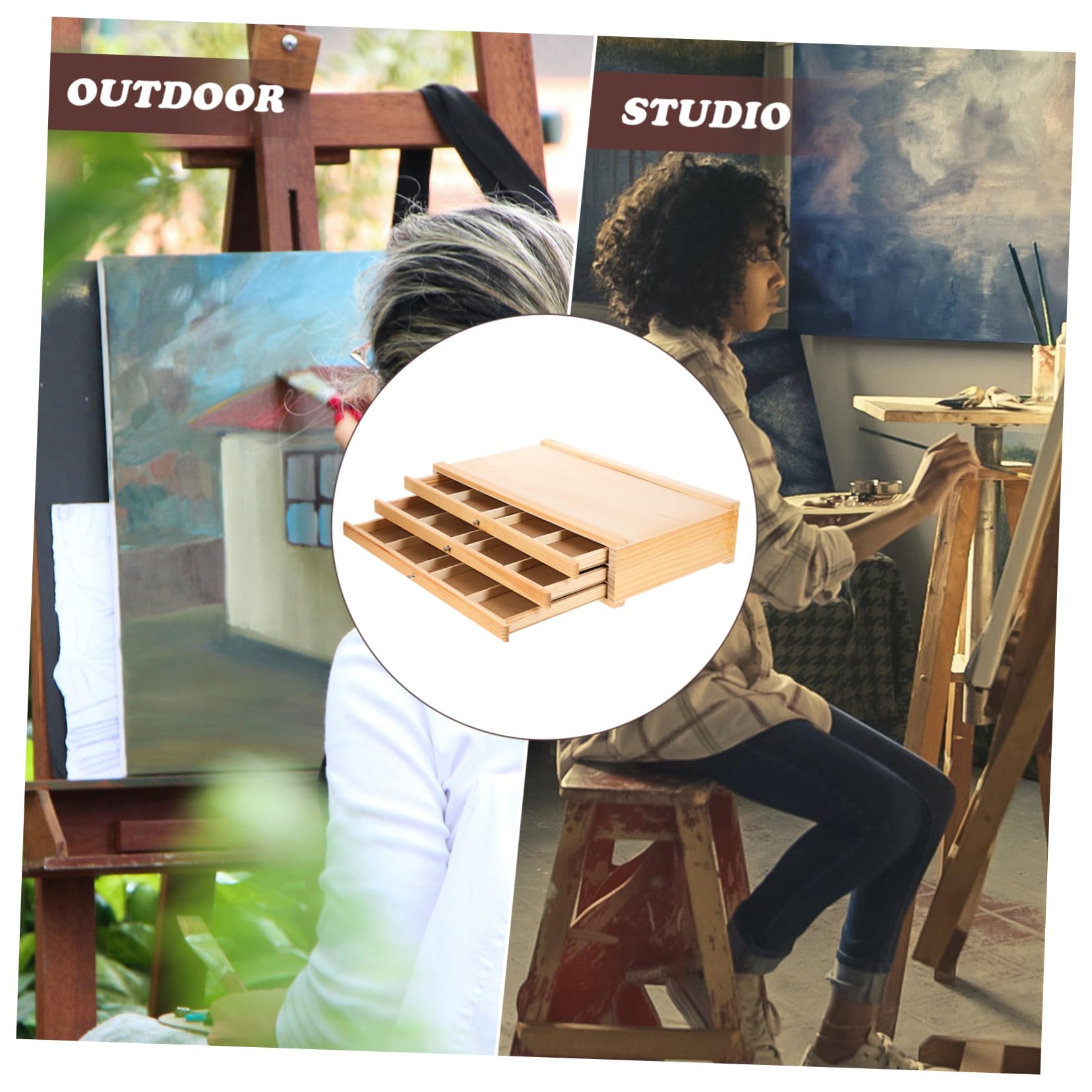 Holz Aufbewahrungsbehälter Schubladen mit Lehrer und Künstler