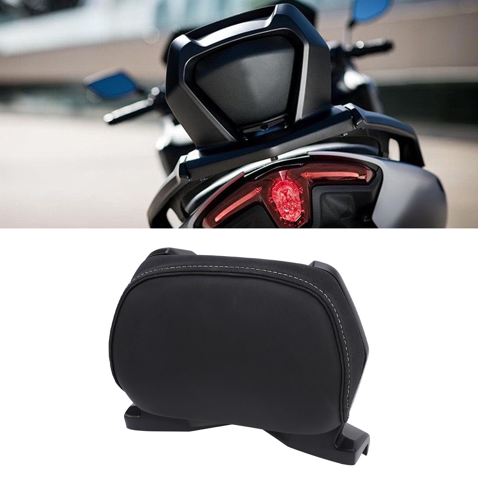 Dpofirs Almohadilla de Respaldo para Motocicleta, Elegante Ajuste Trasero de Cuero PU para Cojín de Asiento para Xmax 250 300 Tmax 530 560, Fácil Instalación