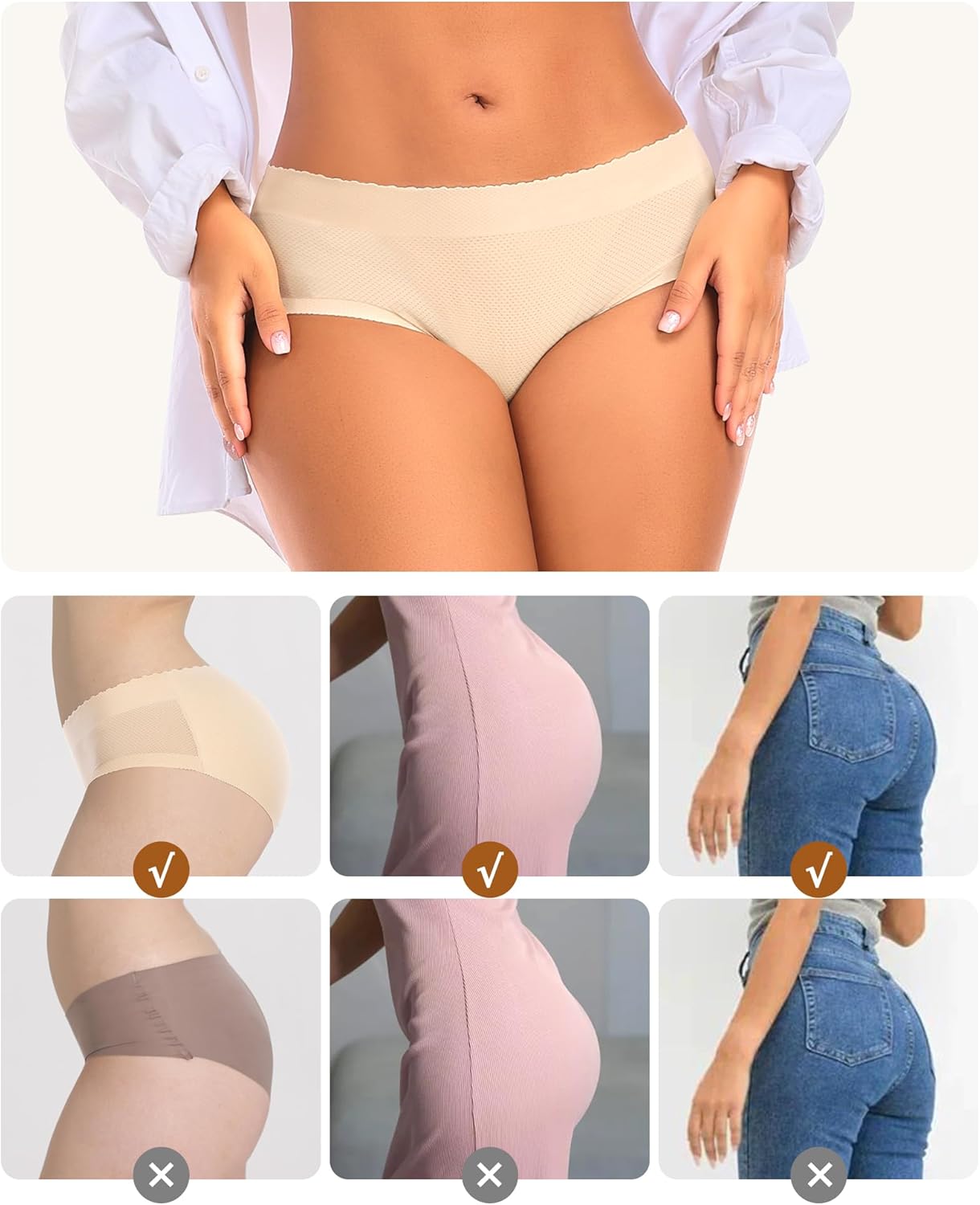 Werena Butt Lifter Panties for Women Padded Underwear Seamless Booty Pads Enhancer Shapewear Butt Lifting Panty - Image 5