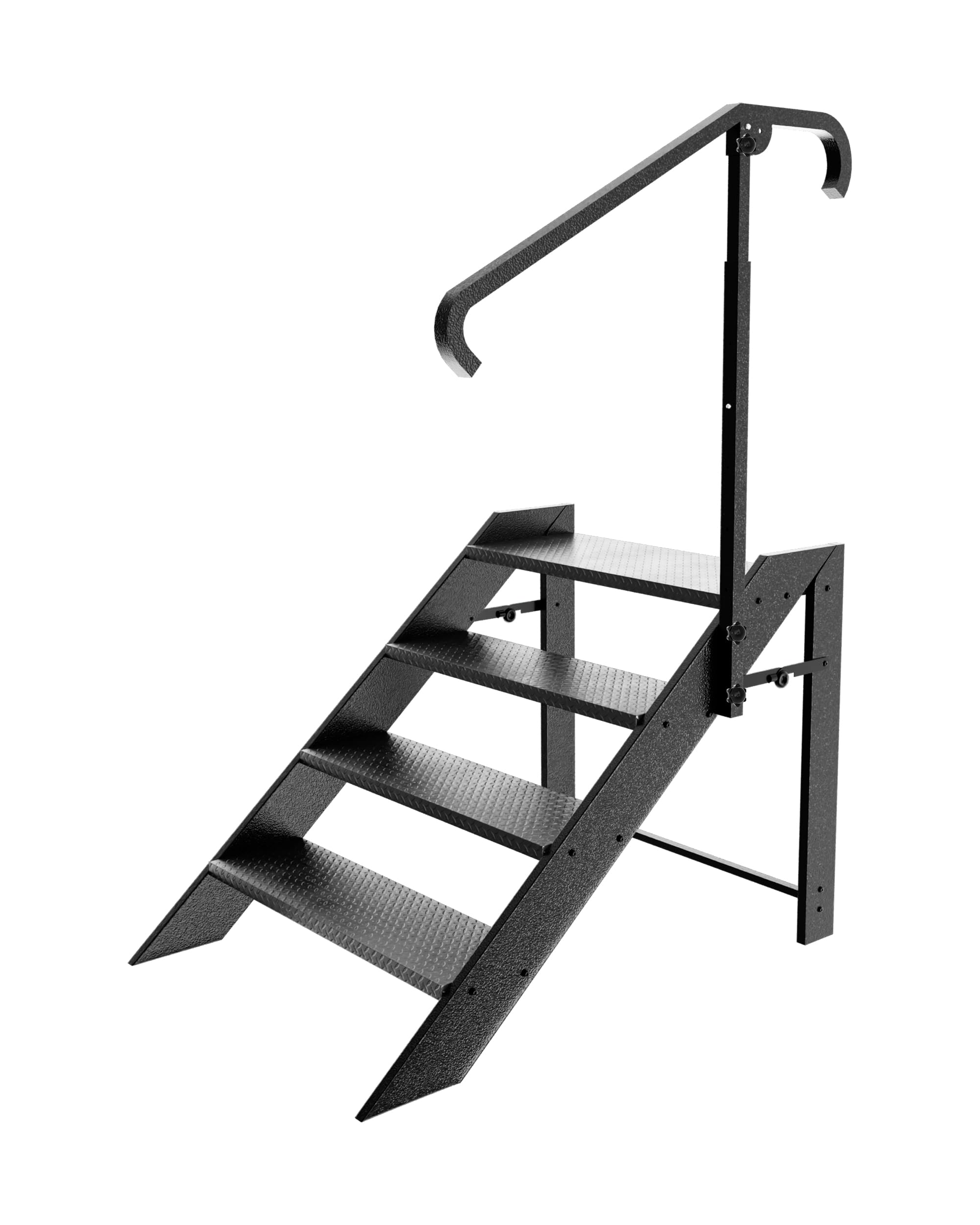 4 Step Foldable Step Stool,Step Ladder Folding,RV Steps with Height Adjustable Handrail and Non Slip Feets, Hot Tub Steps for Home, Travel Trailer, Camper, Mobile Home, Spa, and Porch
