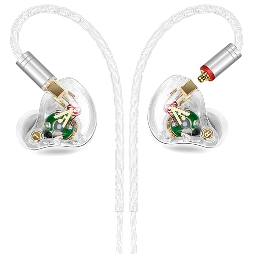 Vibes 202 Wired Earbuds - HiFi in Ear Monitor Headphones – Professional Noise Isolating Ear Buds - Clear Sound, Deep Bass & Comfort-Fit IEM Earphones - MMCX to 3.5mm, Silver Plated Cord, Carrying Case