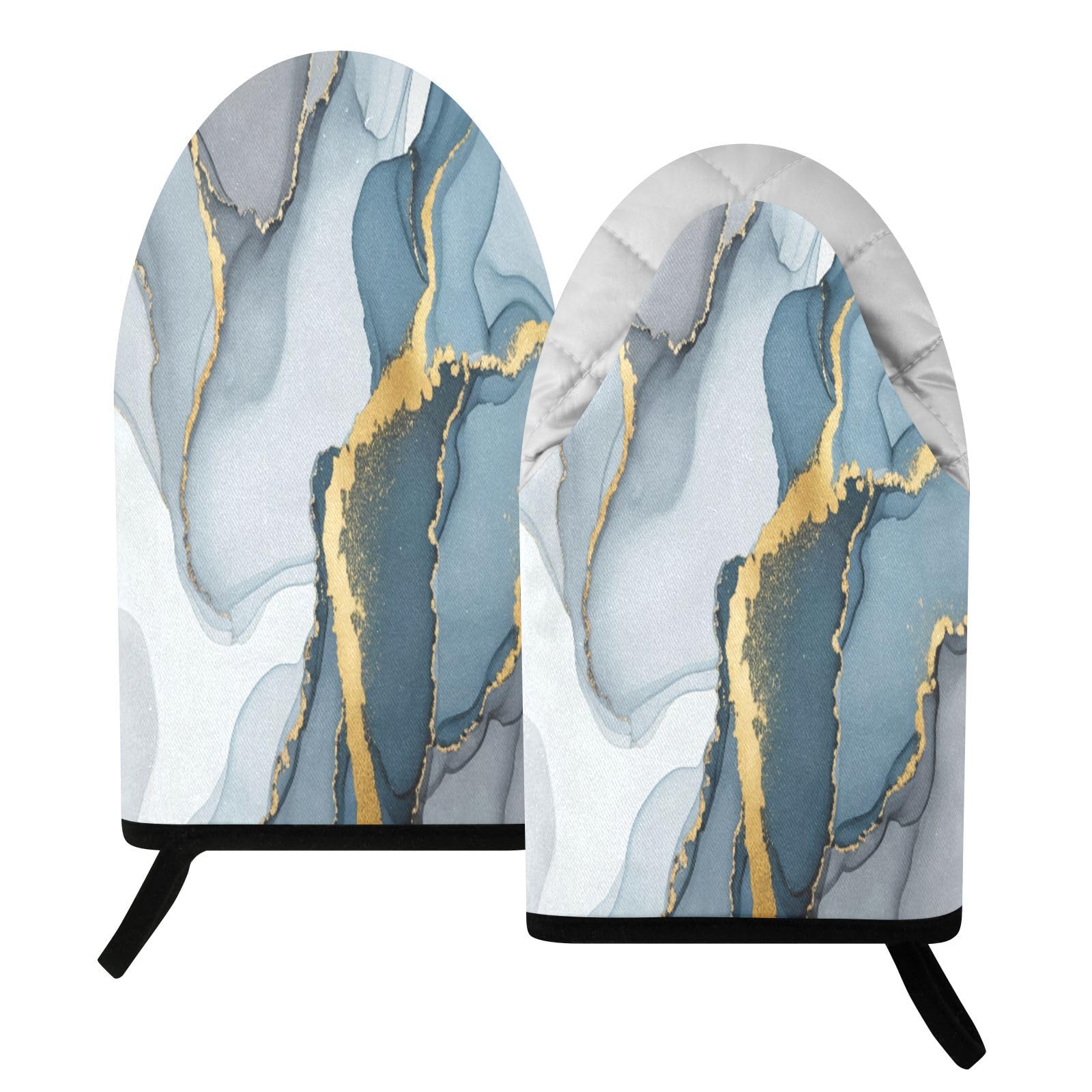 BURSTDDY Marble Oven Mitt,Heat Resistant Kitchen Mitts for Cooking