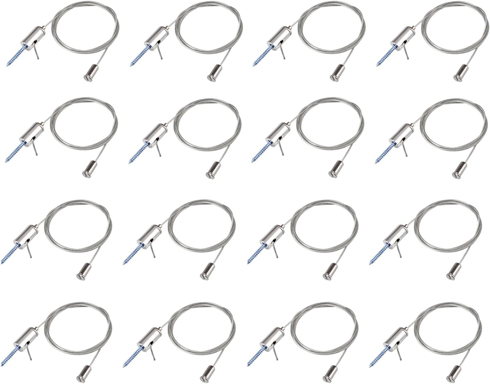 TSSS 16Pcs Ceiling Light Fixtures Suspension Cables Kit Fitting Hanging Chains Adjustable Trim Length,1 Meter for LED Panel Light Aquarium Lights Pendant Linear Lighting Lights