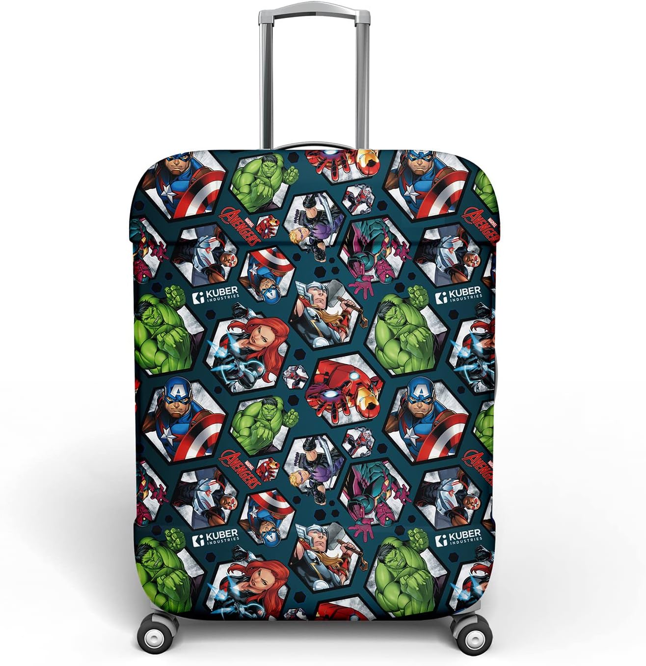 Marvel Avengers Washable & Dust-Proof Protective Hard Luggage Trolley Bag Cover | Anti-Scratch Hard Luggage Bag & Suitcase Protector Cover for Travel (26-30 inch) (Large Size)