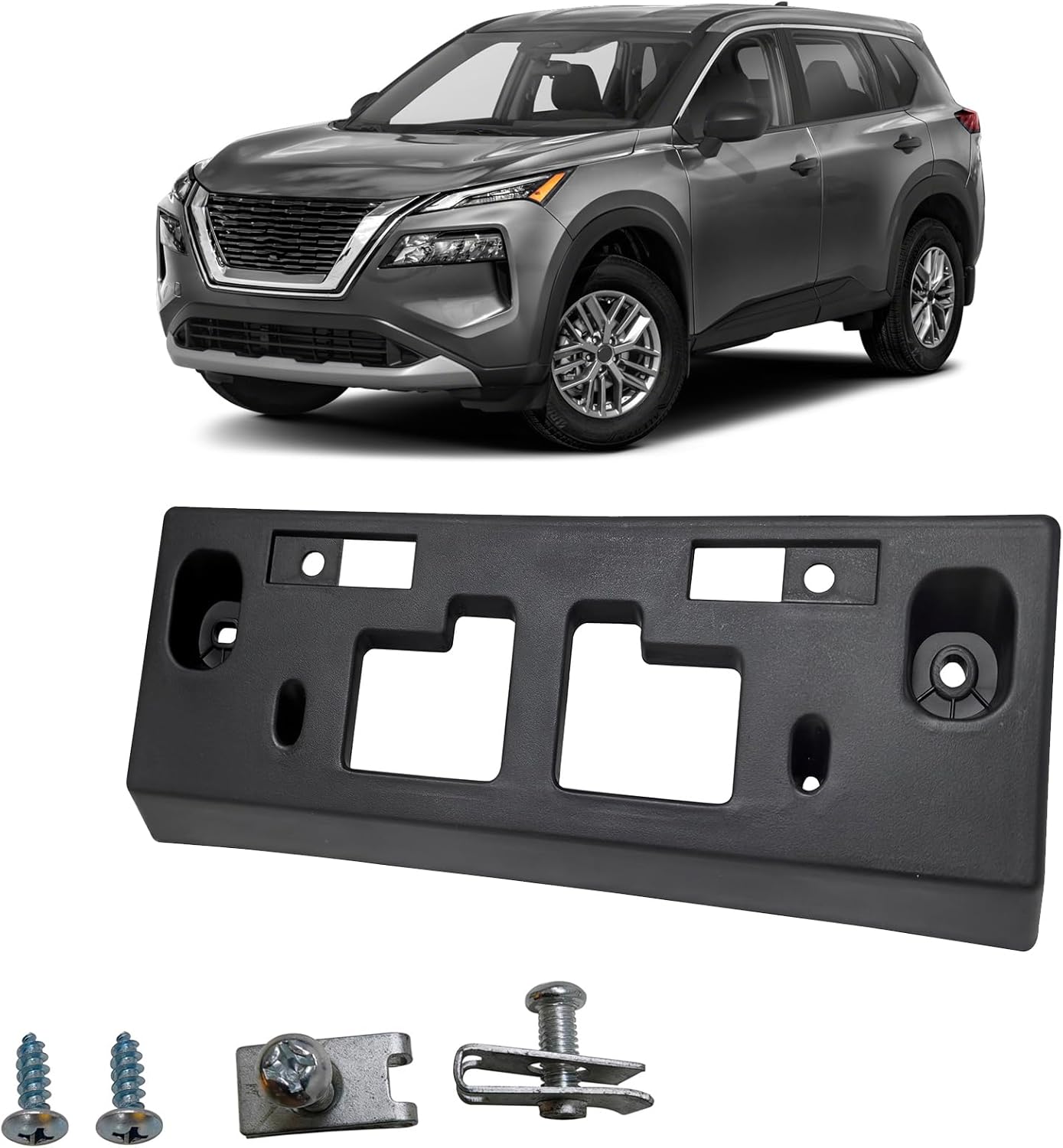 Front License Plate Frame Tag Holder Mounting Bracket Fits for 2021 2022 2023 Nissan Rogue Textured Black Replace 962106RR0A