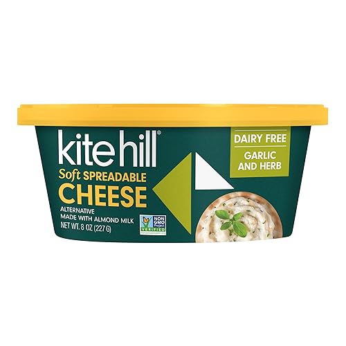 Kite Hill Leche de almendras con ajo y hierbas alternativa de queso 8 onzas sin lácteos