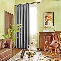 Vista 47 de MAIHER Cortina plisada para oscurecer la habitación, de 108 pulgadas, triple tejido, con aislamiento térmico, ahorro de energía, cortina plisada