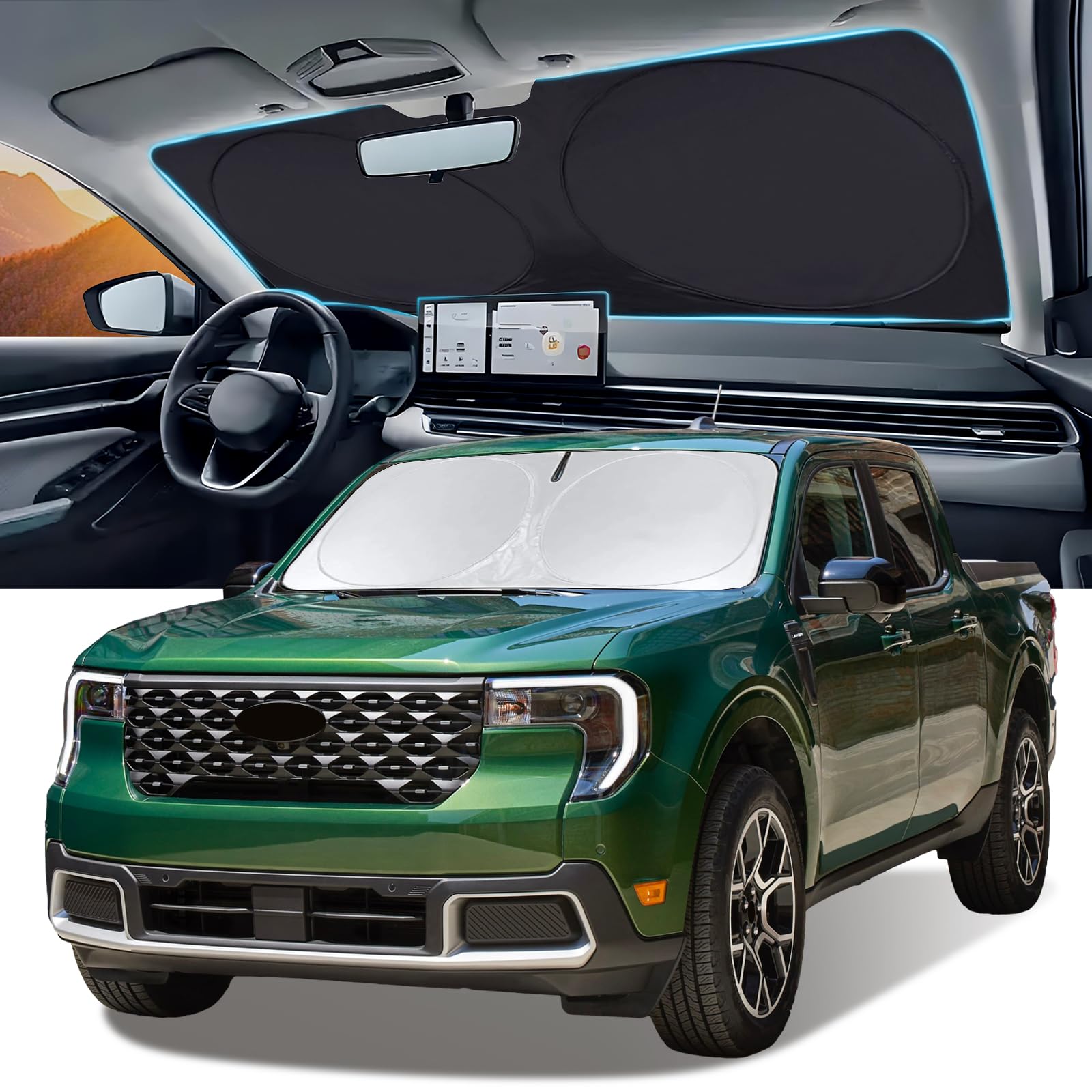 Windshield Sun Shade for Ford Maverick 2022-2026 Window Shield Sunshade