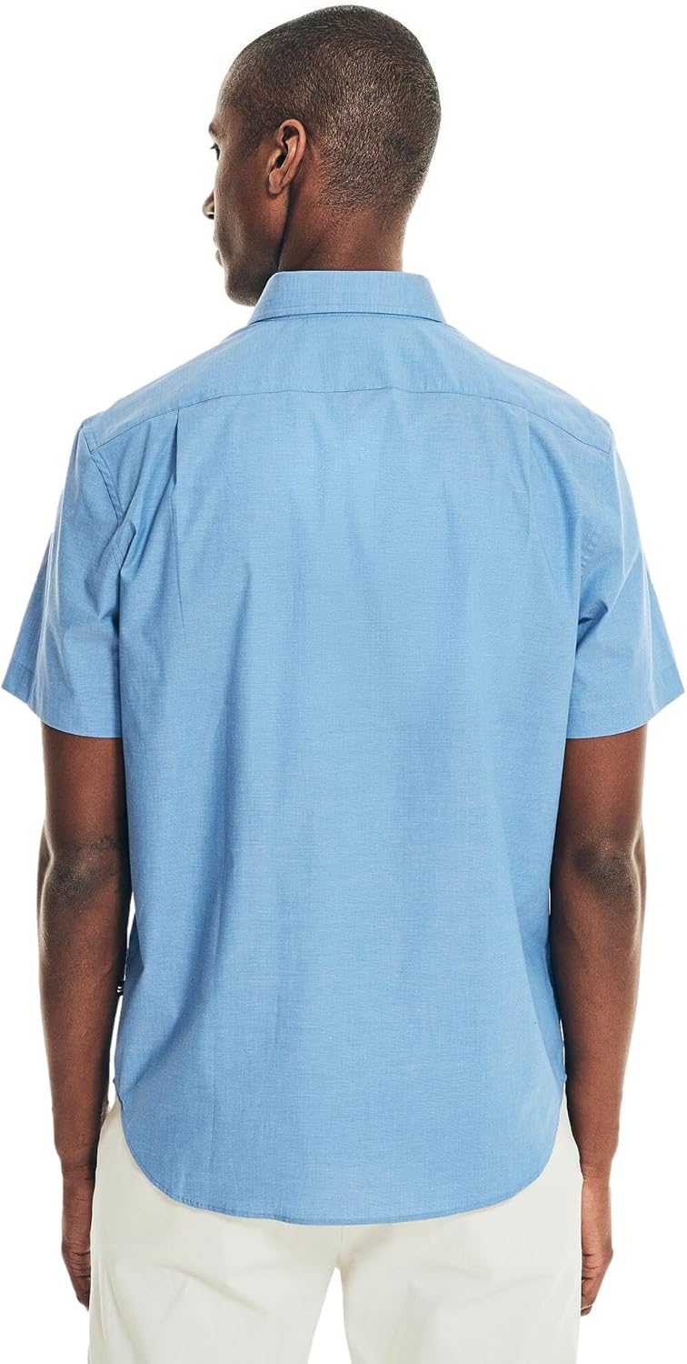 Nautica Men's Classic Fit Wrinkle Resistant Seashore Plaid Short Sleeve Shirt - Image 5