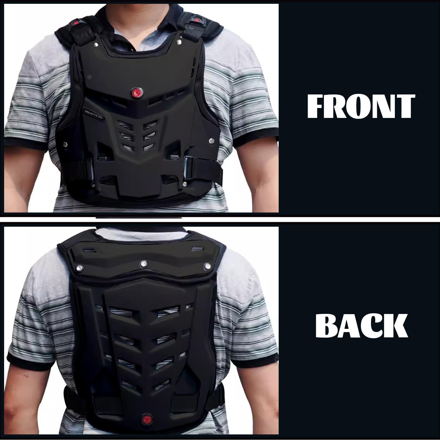 Motorcycle Street Bike Chest and Back Protector Off-Road Dirt Bike Vest Protector Motocross Armor Body Guard Vest for Racing Cycling Skiing