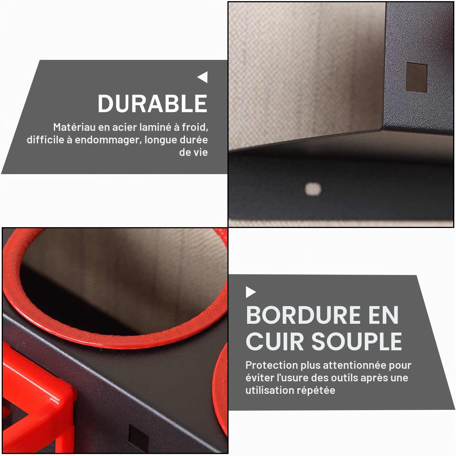 Support mural pour flacon pulvérisateur – Support en acier de qualité supérieure avec 5 crochets, diamètre 83 mm, outils de garage, rangement d'atelier de jardin
